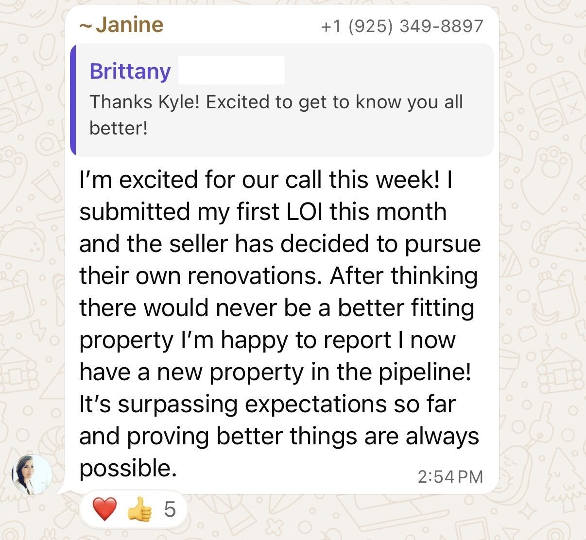 Janine LOI Submitted Pipeline Growth
