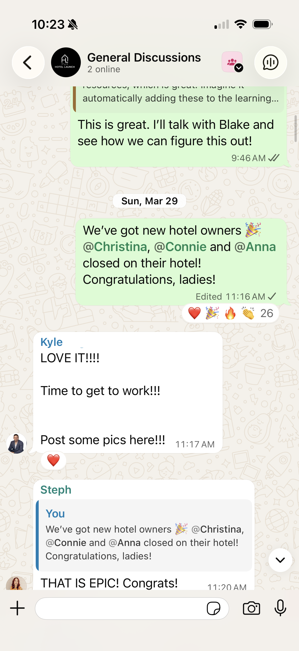 Christina Connie Anna Hotel Closing Announcement